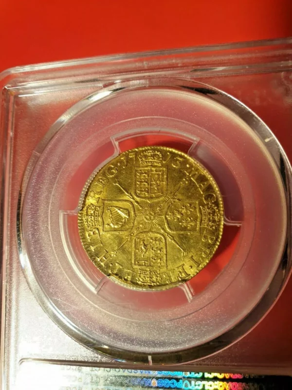 1713 Queen Anne Great Britain London Gold Full Guinea PCGS MS62 Museum Quality - Image 2