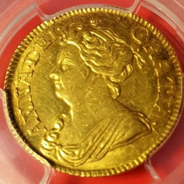 1713 Queen Anne Great Britain London Gold Full Guinea PCGS MS62 Museum Quality - Image 4