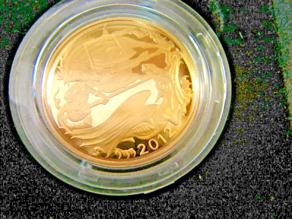 +GOLD PROOF 5 COIN SET 2012  £5.£2,SOV,1/2SOV,1/4SOV MINT AS STRUCK   CERT 291 - Image 3