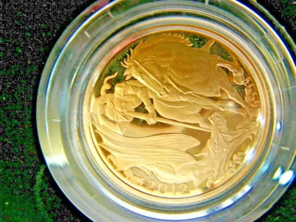 +GOLD PROOF 5 COIN SET 2012  £5.£2,SOV,1/2SOV,1/4SOV MINT AS STRUCK   CERT 291 - Image 5