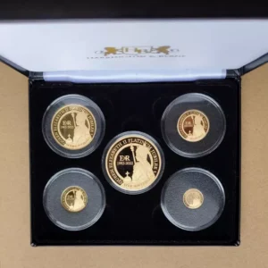 Queen Elizabeth II Platinum Jubilee 2022 Gold Proof Sovereign 5 Coin Set LE 50