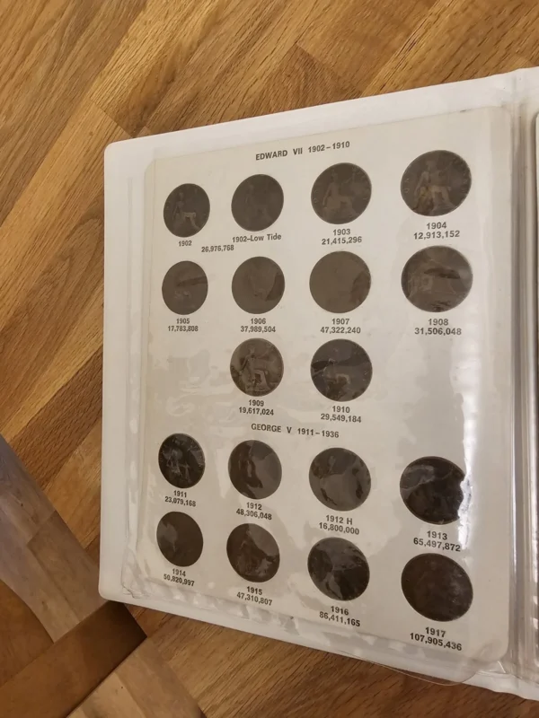 Original One Penny Coin  Pennies Of Great Britain 1902 To 1936.  Set - Image 4