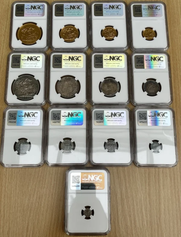 1902  13 Coin Proof Long Set King Edward VII All Coins Encapsulated By NGC - Image 2