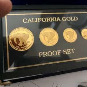 (3) 1.85 OZ California Gold Proof Sets 1990-92 Bear Whale Cat 1, 1/2, 1/4, 1/10