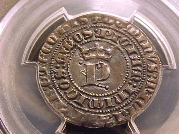 1350-68 Spanish Real Peter I,  PCGS graded AU55, Best Known Grade, Top Pop - Image 2