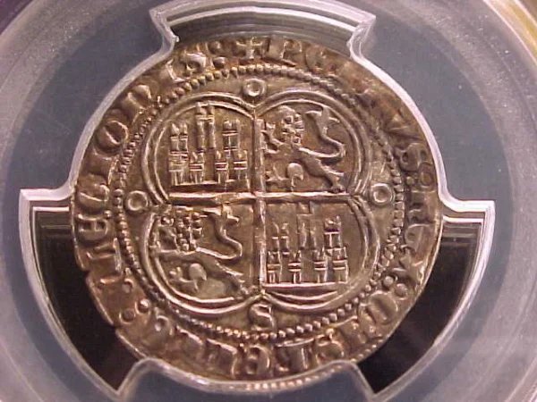 1350-68 Spanish Real Peter I,  PCGS graded AU55, Best Known Grade, Top Pop - Image 3