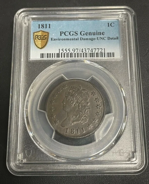 1811 Large Cent, Key Date Low Mintage High Grade Coin, PCGS Uncirculated Graded