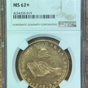 1858 GO PF Mexico Gold 8 Escudos NGC MS-62+, Only 1 Coin Graded Higher @ MS-63