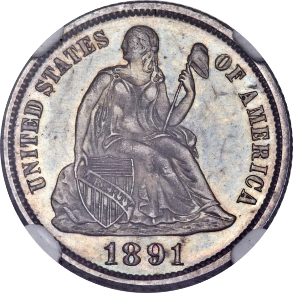 UNIQUE Branch Mint Proof 1891-O Seated Liberty Dime NGC PF 66 Listed in Red Book - Image 3
