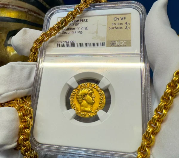 ROMAN EMPIRE "OTHO" AUREUS 69AD NGC CH VF 4X3 ANCIENT GOLD COINS CAESAR AUGUSTUS