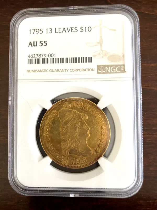 U.S. 1795 $10 13 LEAVES NGC 55 LIBERTY BUST UNITED STATES GOLD COIN - Image 3