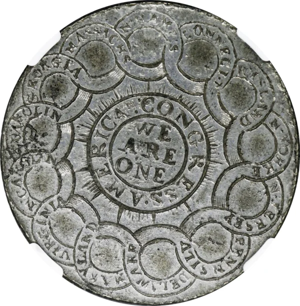 1776 CURRENCY, PEWTER $1 NGC MS 64 - Image 4