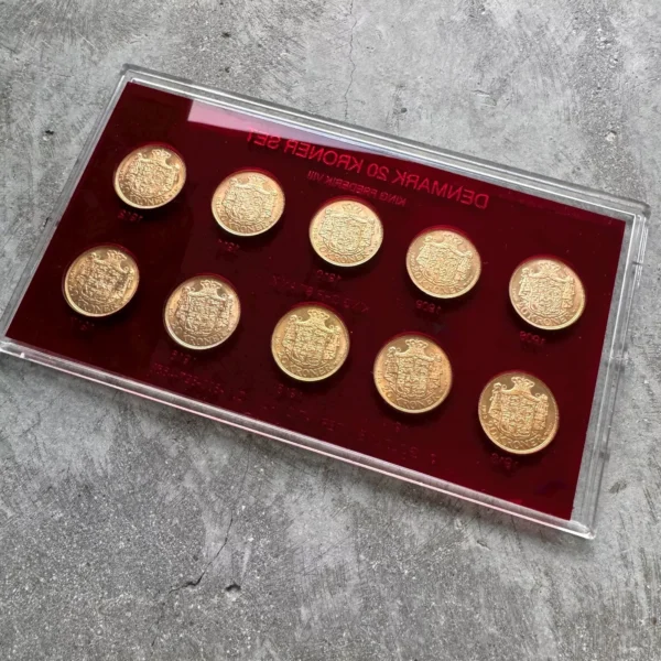 10 x Denmark 20 Kroner Gold Coin Set - Image 2