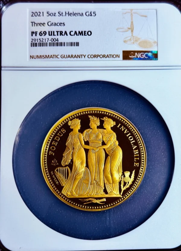 THREE GRACES-SALE- 5oz-24K-GOLD (999.9) NGC-PF-69-UC/MINTAGE: #2 of 30 TOTAL!!! - Image 2