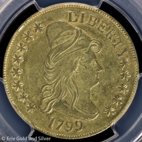1799 $10 Capped Bust Gold Eagle PCGS Genuine XF Detail | Large Stars Obverse - Image 3