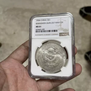NGC MS61  1904 China Kiangnan Dragon Silver Dollar Coin LM-257 江南甲辰龍